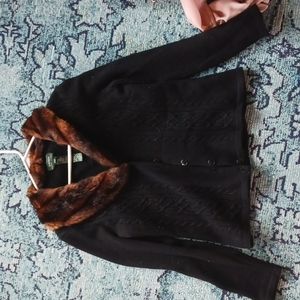 Vintage Ralph Lauren faux furr knocked sweater